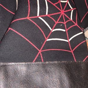 🇮🇹 one of a kind a.m.m Spiderweb‎ goth Moto Pencil Skirt Italy 42